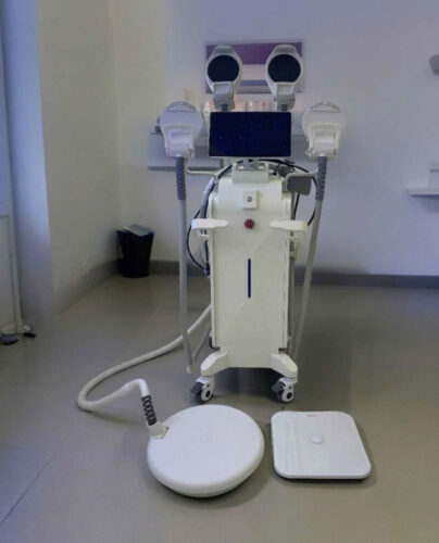 Air Essence HIBODY MAX 2+ zařízení na modelování a zeštíhlení těla, HIEMT svalový stimulátor, body sculpting a zeštíhlení těla, stimulátor svalů HIEMT, body sculpting photo review